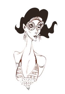 Model in a mask